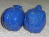 Early jug shakers glazed royal blue.
